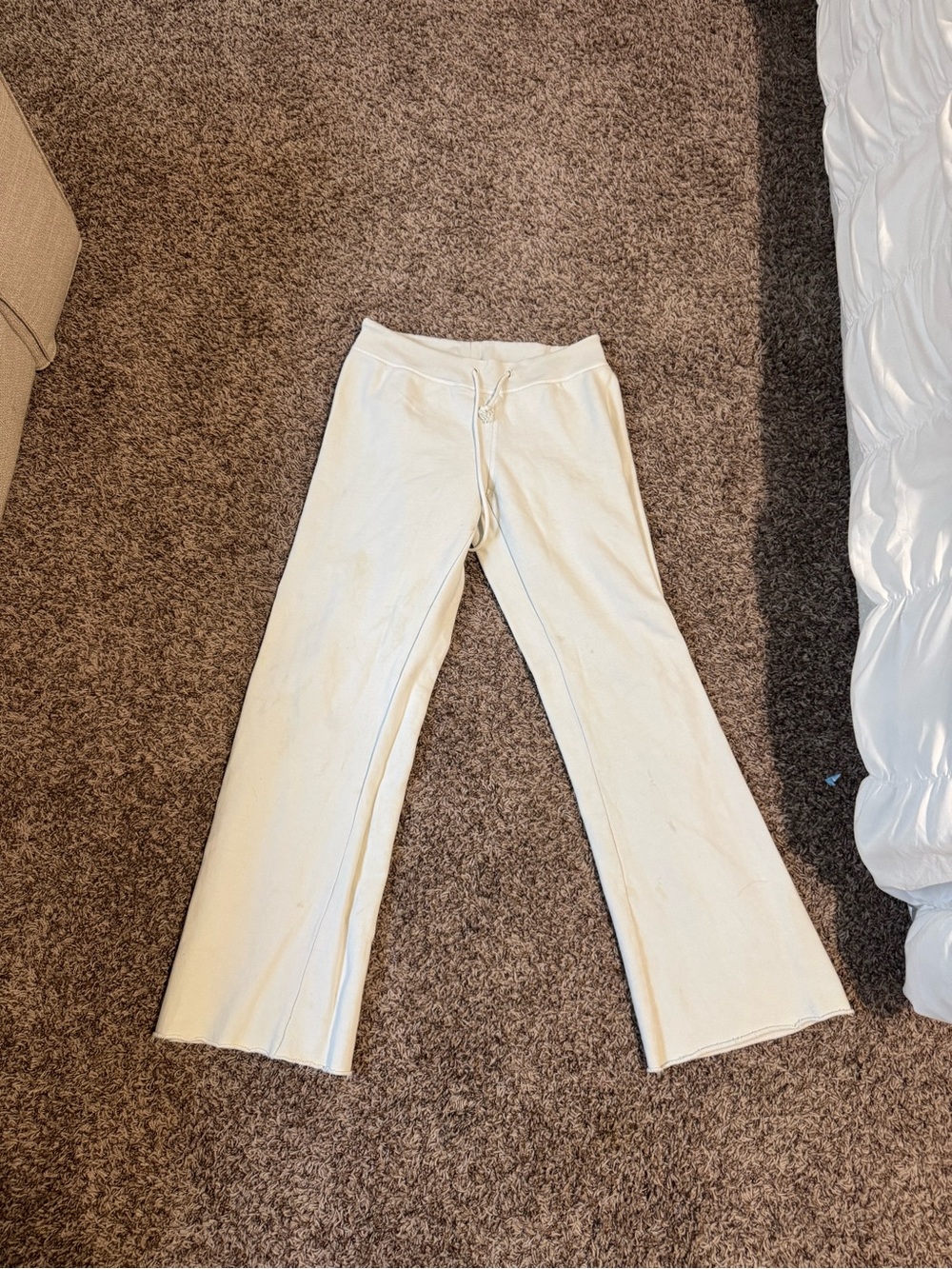 Brandy Melville Cream Flared Sweatpants